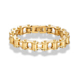 MKENDN Locomotiva Homens Punk Rock Bicicleta Corrente Pulseira 18k Banhado A Ouro Aço Inoxidável Mountain Bike Corrente Acessório Presentes Masculinos