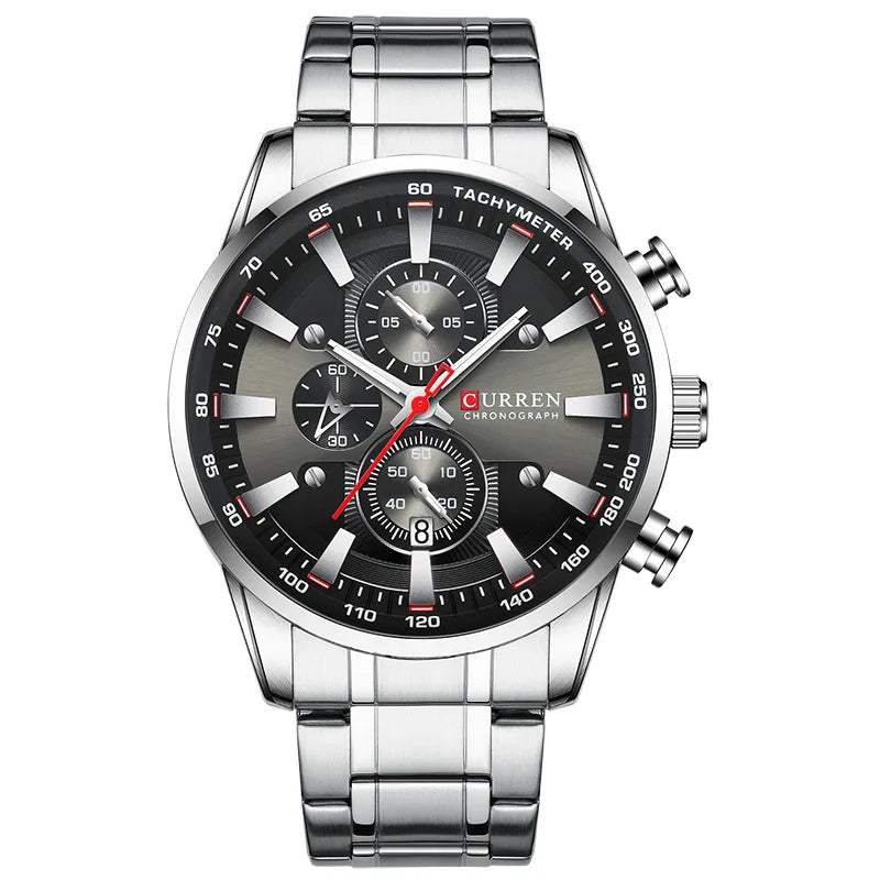 Curren-relógio de pulso masculino de quartzo, esportes, à prova d'água, com cronógrafo e data, marca de luxo, novo