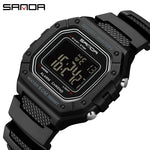 Sanda 2156 moda masculina relógio militar resistente à água esporte relógios exército grande dial led digital relógios de pulso cronômetros para o sexo masculino