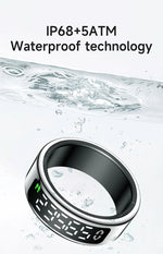 Xiaomi anel inteligente tela de exibição toque monitor saúde gesto furto vídeo/escova tiktok 5atm à prova dwaterproof água smartring para homens