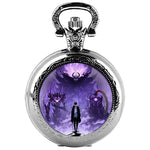 Anime solo nivelamento cúpula de vidro relógio de bolso com corrente colar vintage quartzo pingente relógios masculino feminino presente
