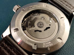 Relógio de pulso mecânico automático masculino, impermeável, calendário luminoso, ponteiro de gás, piloto alemão, movimento Nh35, C1