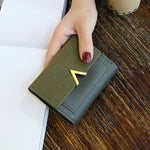 Couro nova bolsa feminina pequena carteira de couro curto marca luxo mini moda feminina carteiras e bolsa titular do cartão de crédito