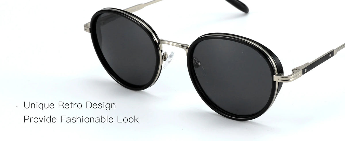 Zenottic steampunk óculos de sol redondo espelho polarizado (01 cores) óculos de sol para mulheres homens vintage tons uv400