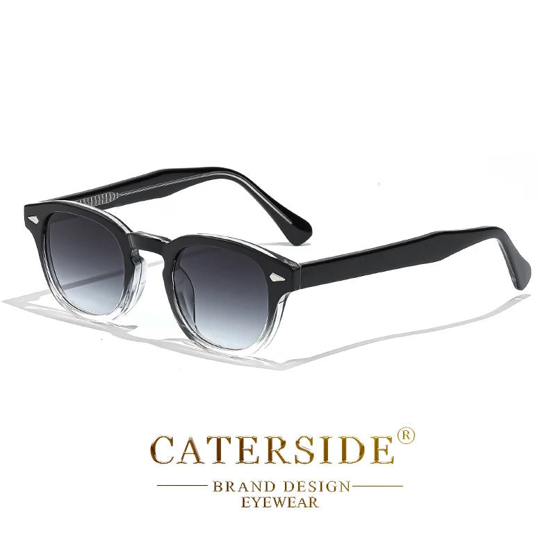 Caterside retro redondo masculino óculos de sol punk ácido propiônico pino templo luxo óculos de sol feminino esportes lazer festa óculos uv400