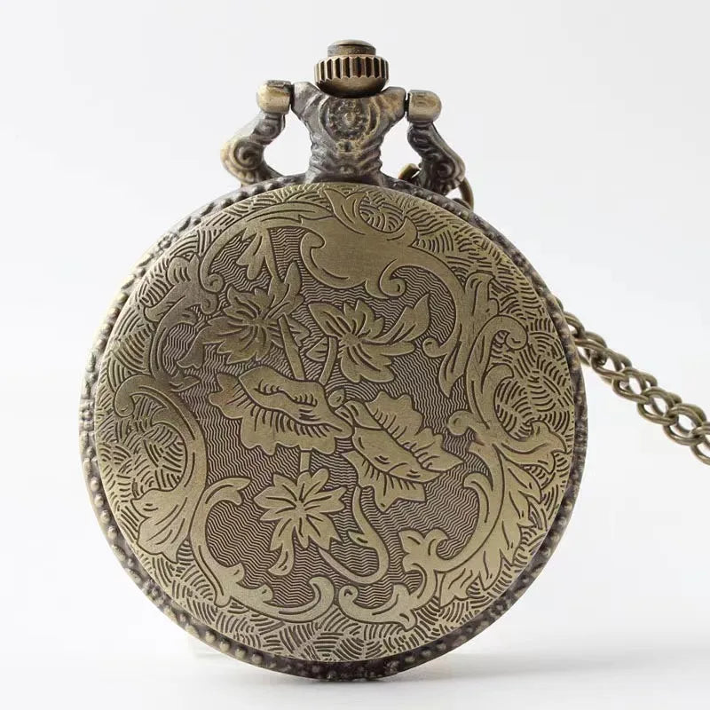 Colar com pingente de relógio de bolso de quartzo em liga de tema Co-Masonic de bronze com tema Co-Masonic/relógio de colar