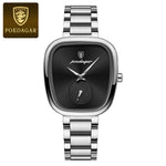 Poedagar luxo senhoras relógio de aço inoxidável à prova dwaterproof água relógio quartzo para mulher alta qualidade relógio feminino elegante relógios femininos