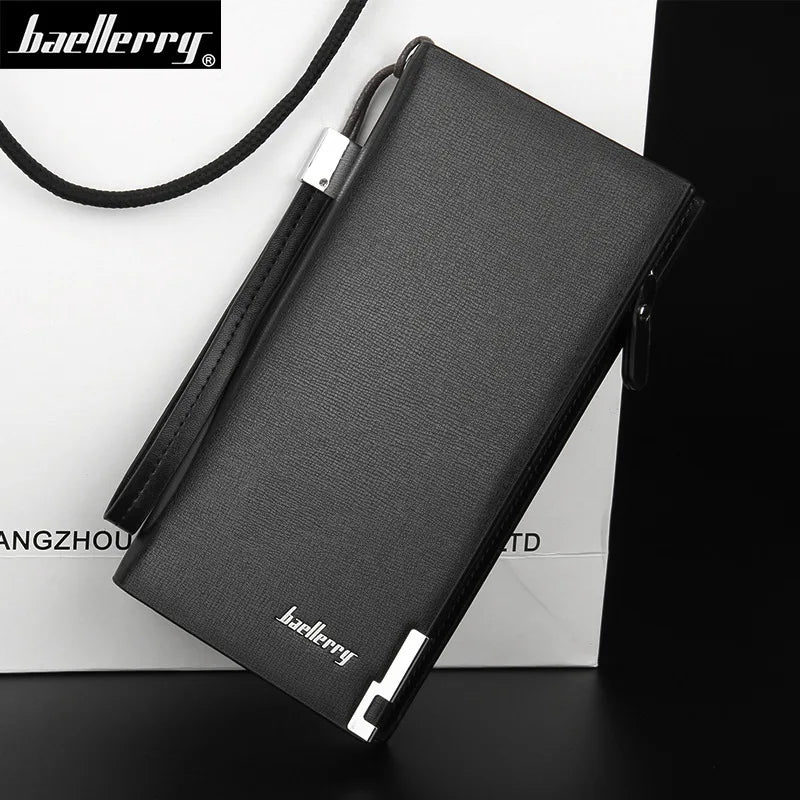 Baellery homens carteiras longas grande capacidade zíper bolsa titular do cartão masculino bolsa moeda bolso marca de luxo carteira embreagem para homem