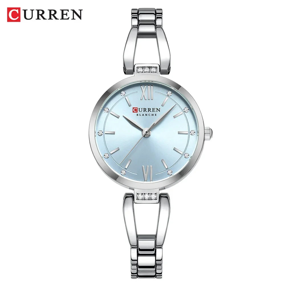 Curren relógios femininos elegante moda original relógio de quartzo para Laides à prova dwaterproof água aço inoxidável simples luxo uso diário