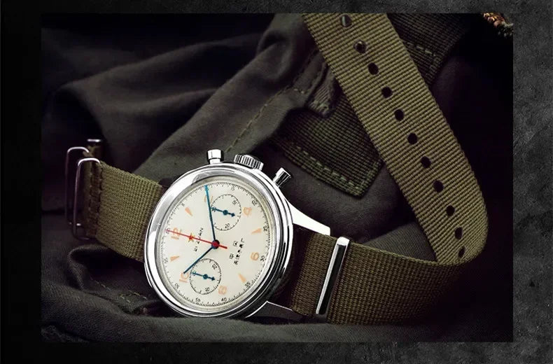 Relógios masculinos 1963 piloto relógio automático 42mm à prova dwaterproof água retro quartzo cronógrafo vestido vintage relógio