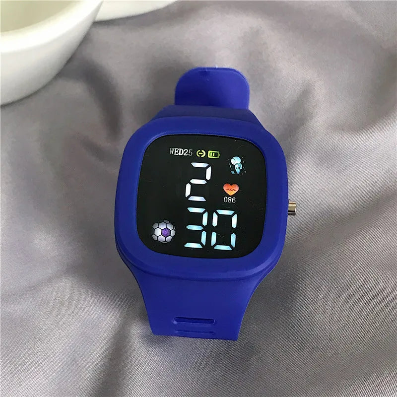 Masculino feminino relógio led digital esportes relógio para crianças meninos meninas quadrado grande dial à prova dwaterproof água silicone relógio de pulso eletrônico masculino