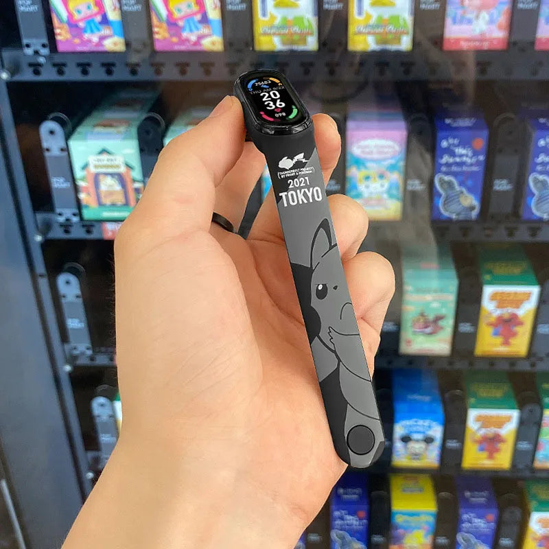 Pikachu Novo Estilo Magnético Bluetooth Relógio Inteligente Esportes Eletrônico Freqüência Cardíaca Pressão Pedômetro Música Monitoramento do Sono Blood Toy