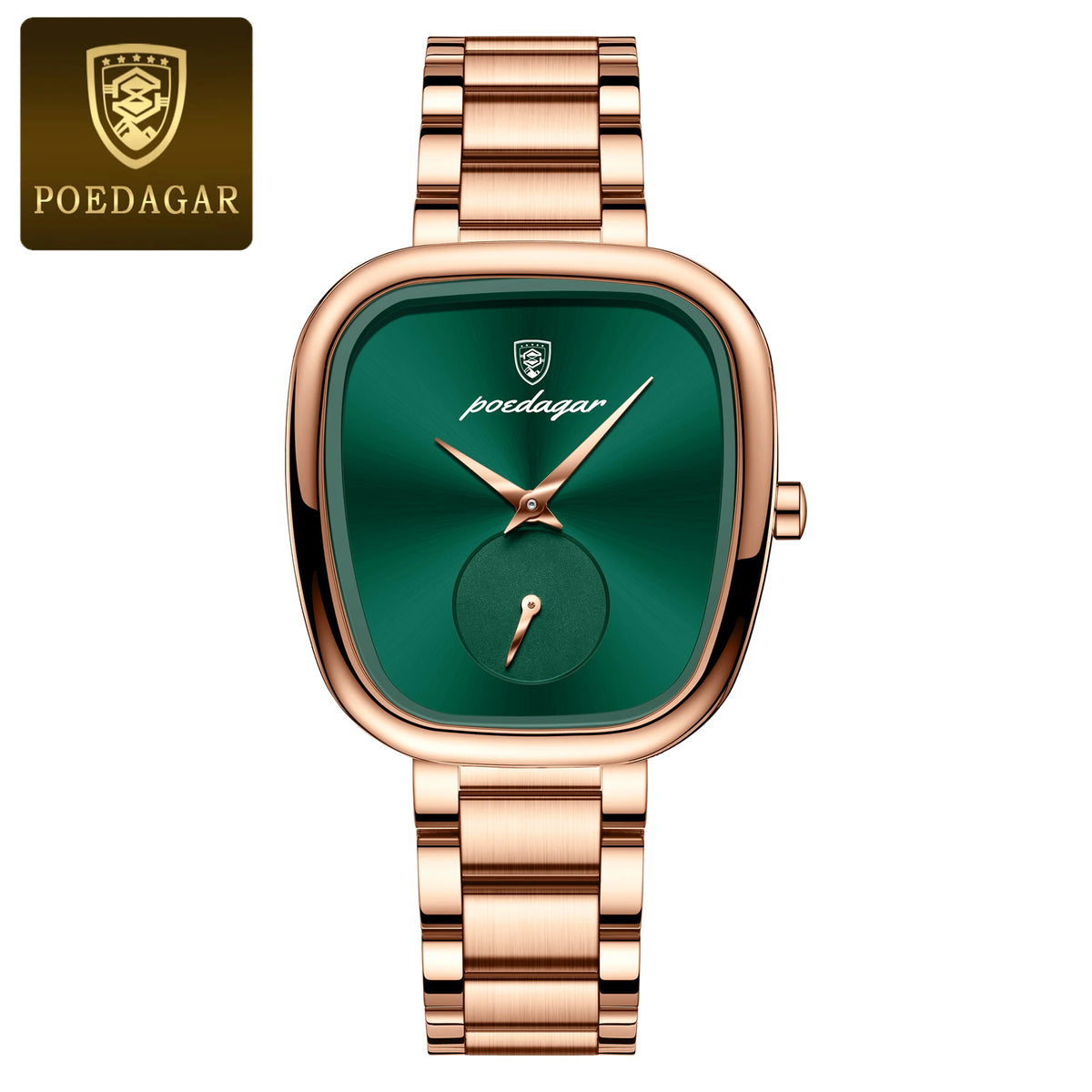 Poedagar luxo senhoras relógio de aço inoxidável à prova dwaterproof água relógio quartzo para mulher alta qualidade relógio feminino elegante relógios femininos