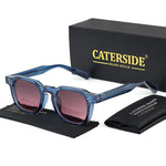 Caterside retro punk masculino óculos de sol pequeno quadro quadrado design personalizado óculos de sol feminino viagem festa negócios festival presente