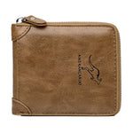 Carteira masculina de couro luxuosa masculina  Bolsa masculina com zíper porta-cartões com bolso para moedas carteiras Rfid presentes para homens bolsa de dinheiro