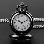 Relógio de bolso requintado de corvo inteligente estilo vintage - movimento de quartzo, mostrador redondo, colar preto exclusivo presente de lembrança para crianças