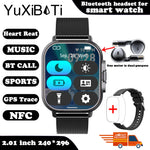 2024 relógio inteligente 2 em 1 com fone de ouvido smartwatch bluetooth chamada relógio masculino gps pista monitor freqüência cardíaca jogar música smartwatch