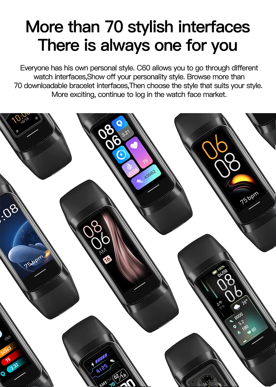 LIGE-Relógio Inteligente Amoled para Homens e Mulheres, Banda Inteligente, Frequência Cardíaca, Sangue, Pulseira Inteligente Impermeável, Rastreador de Fitness Esportivo, 2023