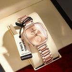 Poedagar luxo senhoras relógio de aço inoxidável à prova dwaterproof água relógio quartzo para mulher alta qualidade relógio feminino elegante relógios femininos