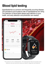 2024 novo grau médico ácido úrico gordura no sangue smartwatch ecg glicose no sangue freqüência cardíaca pressão arterial monitoramento de saúde relógio inteligente