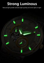 Poedagar topo de luxo relógio masculino luminoso oco tourbillon automático homem relógio de pulso mecânico aço inoxidável relógios masculinos reloj