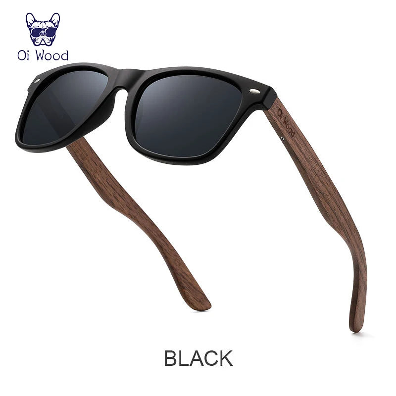 Oi marca de madeira óculos de sol de madeira natural homens polarizados moda óculos de sol de madeira original oculos de sol masculino novos quadros tr90