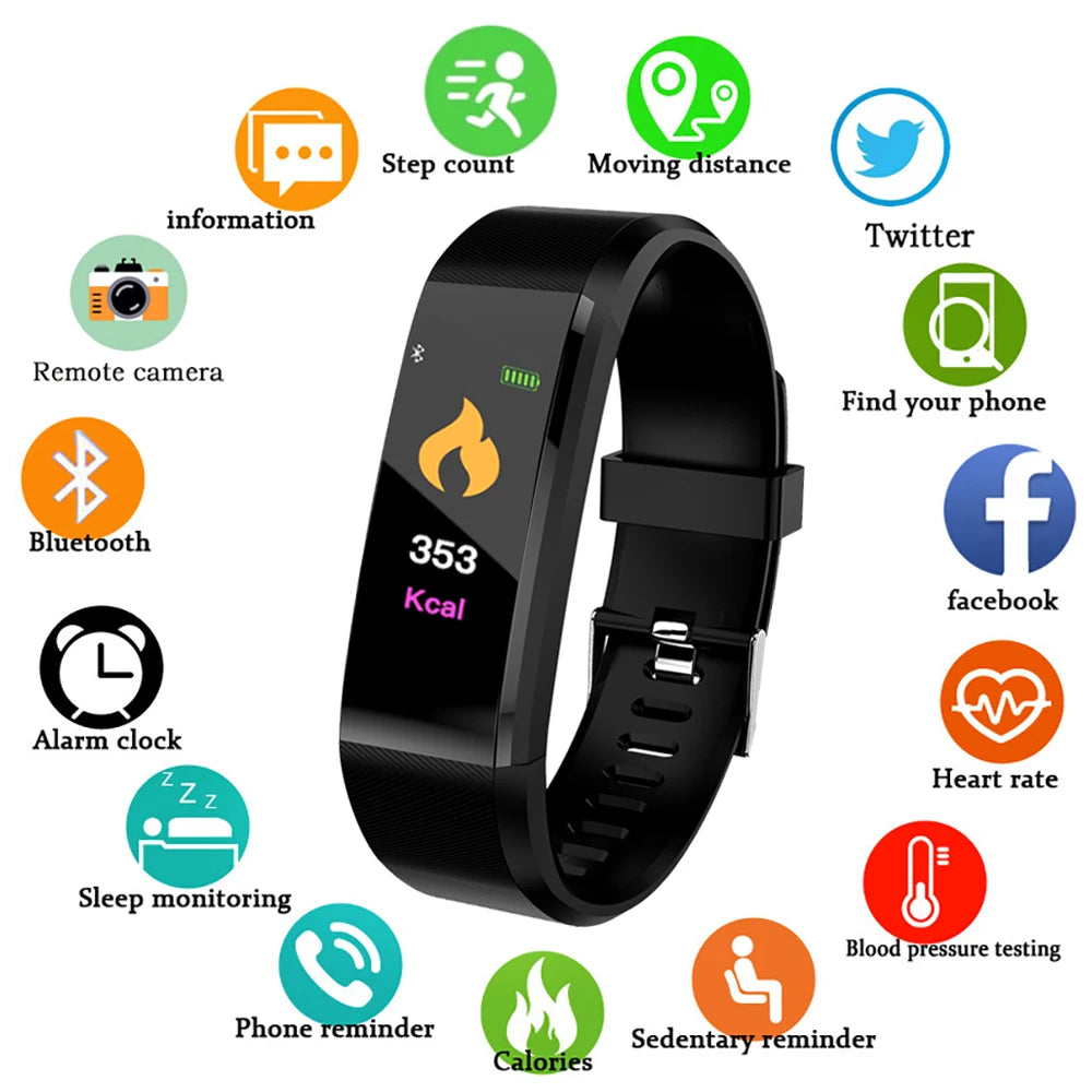 Esportes pulseira inteligente bluetooth relógio à prova dwaterproof água freqüência cardíaca de oxigênio no sangue adulto pressão arterial monitoramento pulseira eletrônica