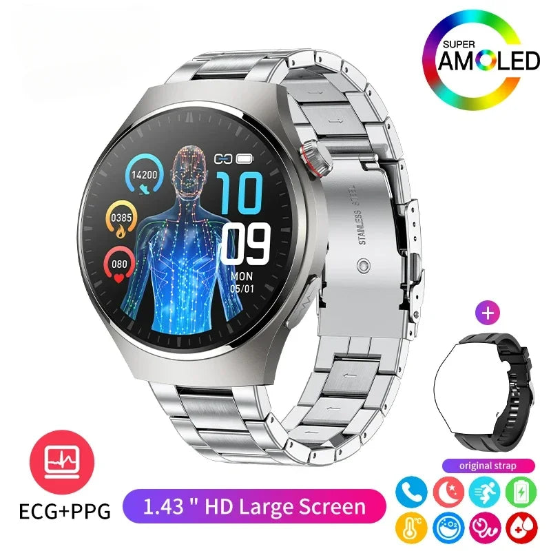 Xiaomi lipídios no sangue úrico glicose no sangue relógio inteligente masculino rastreador de fitness relógio freqüência cardíaca bluetooth chamando ecg + ppg smartwatch