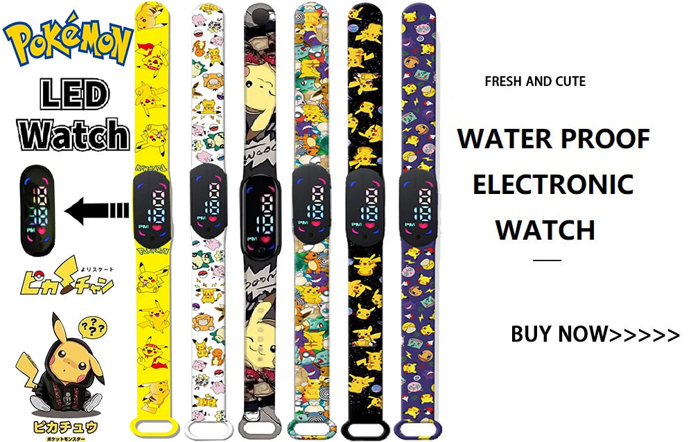 Pikachu Novo Estilo Magnético Bluetooth Relógio Inteligente Esportes Eletrônico Freqüência Cardíaca Pressão Pedômetro Música Monitoramento do Sono Blood Toy
