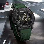NAVIFORCE NF7104 Novos relógios esportivos digitais LCD para homens moda pulseira de silicone relógio de pulso eletrônico militar
