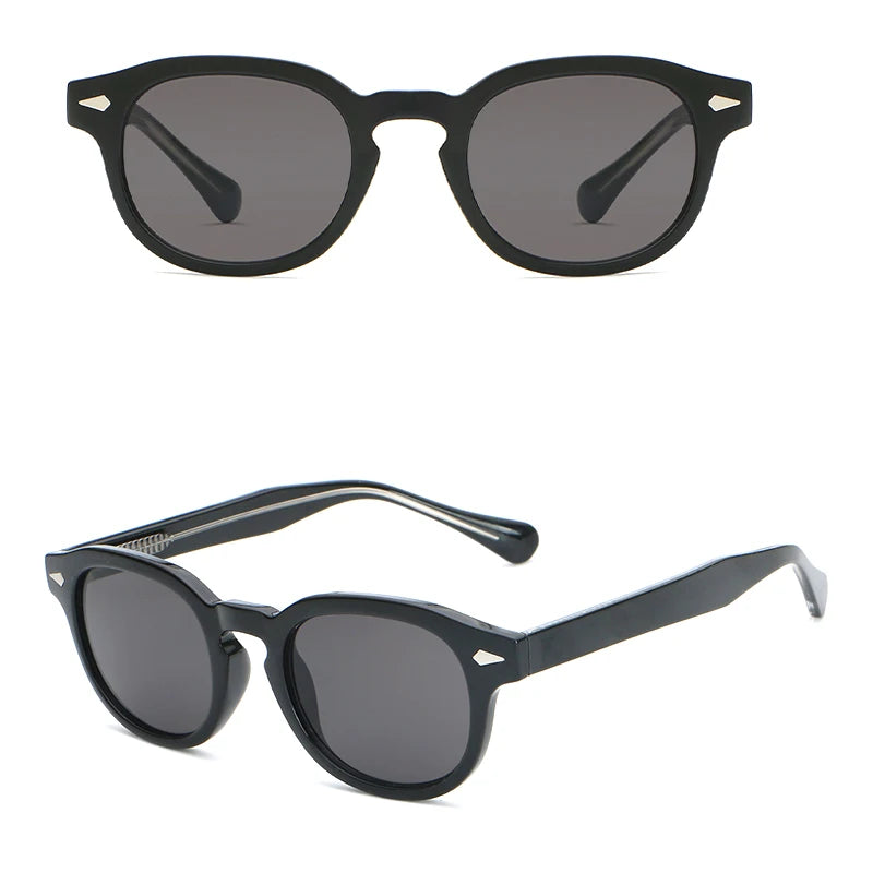 Caterside retro redondo masculino óculos de sol punk ácido propiônico pino templo luxo óculos de sol feminino esportes lazer festa óculos uv400