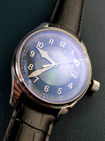 Relógio de pulso mecânico automático masculino, impermeável, calendário luminoso, ponteiro de gás, piloto alemão, movimento Nh35, C1