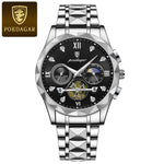 Poedagar luxo homem relógio de pulso cronógrafo à prova dwaterproof água luminosa relógio masculino aço inoxidável alta qualidade esporte relógios quartzo