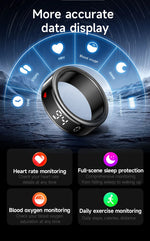 Xiaomi anel inteligente tela de exibição toque monitor saúde gesto furto vídeo/escova tiktok 5atm à prova dwaterproof água smartring para homens