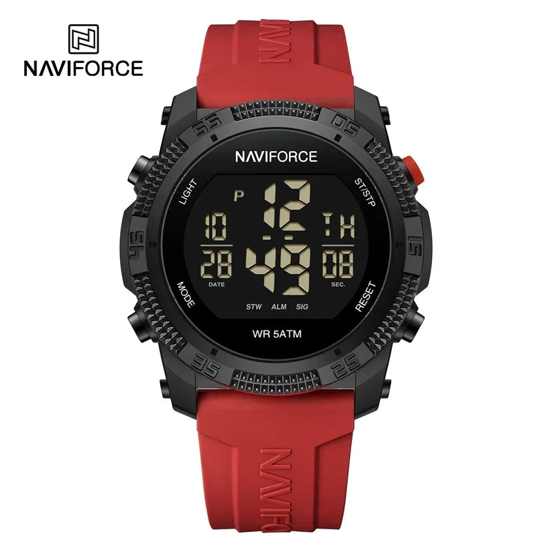 NAVIFORCE NF7104 Novos relógios esportivos digitais LCD para homens moda pulseira de silicone relógio de pulso eletrônico militar