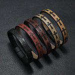 Novela pulseira de couro masculina destacável ímã fivela punk cruz braclet acessórios para ele pulseras para hombre erkek bileklik