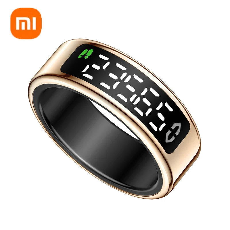 Xiaomi anel inteligente tela de exibição toque monitor saúde gesto furto vídeo/escova tiktok 5atm à prova dwaterproof água smartring para homens
