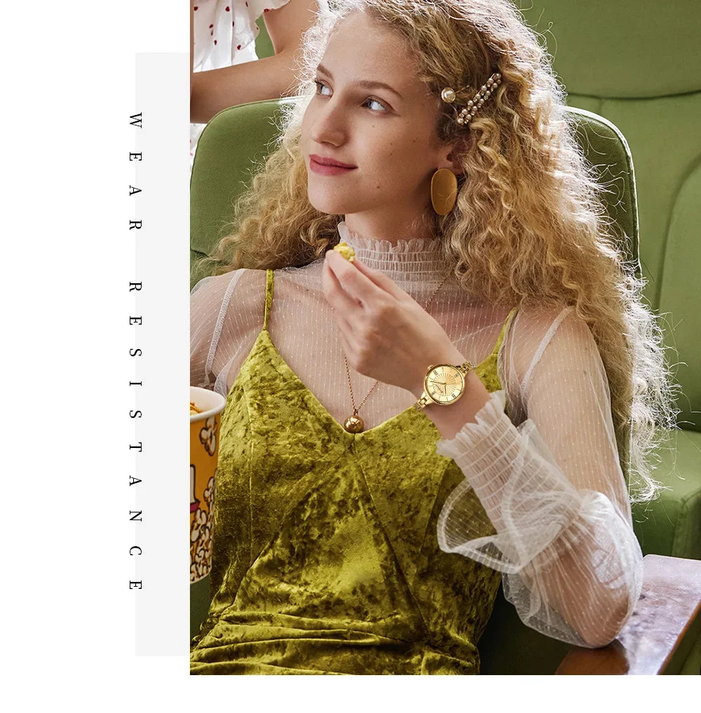 Curren-relógio de quartzo de luxo feminino, relógio pulseira magnética, pulseira esportiva, para mulheres