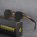Caterside retro redondo masculino óculos de sol punk ácido propiônico pino templo luxo óculos de sol feminino esportes lazer festa óculos uv400