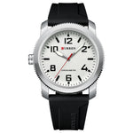CURREN Moda Simples Relógios Masculinos com Grande Mostrador de Numerais Relógio de Pulso de Quartzo para Cavalheiro de Negócios com Pulseira de Silicone