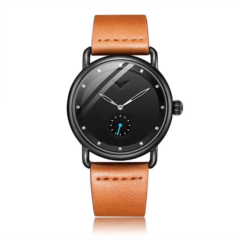 Relógio casual masculino marca onola relógio de pulso de quartzo simples waterpoor couro homem relógios de luxo