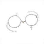 Amantes do amor fivela magnética pulseira criativa dia dos namorados ímã amor atraente pulseira casal pulseiras cubanas