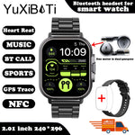 2024 relógio inteligente 2 em 1 com fone de ouvido smartwatch bluetooth chamada relógio masculino gps pista monitor freqüência cardíaca jogar música smartwatch