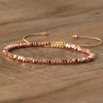 2x3 ouro/prata/ouro rosa contas facetadas trança pulseira ajustável para mulheres homens cintilante delicado pulseira jóias