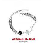 Retro chama cruz pulseira para homem mulher hip hop titânio aço splice corrente charme unisex jóias legal kpop acessórios de luxo