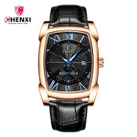2024 CHENXI 8209 Relógios masculinos pulseira de couro casual luxo quartzo relógios de pulso quadrados à prova d'água