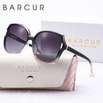 Barrcur moda feminina óculos de sol cores gradientes pc elíptico grande quadro uva/b polarizado óculos de sol branco pacote caixa de presente