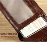 【Couro de couro genuíno】Manbang marca venda quente carteira masculina de luxo original curto tri-fold primeira camada bolsa de negócios