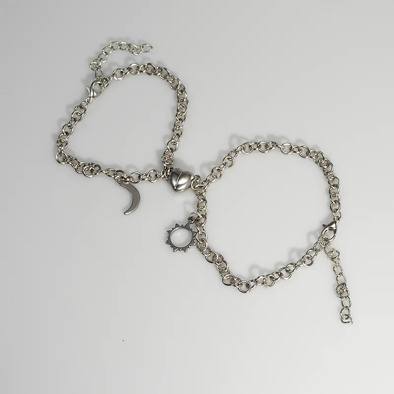 Amantes do amor fivela magnética pulseira criativa dia dos namorados ímã amor atraente pulseira casal pulseiras cubanas