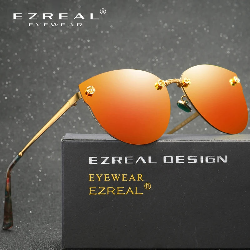 Xsw marca de moda designer feminino óculos de sol polarizados clássico marca designer tons armação metal óculos de sol luxo 382